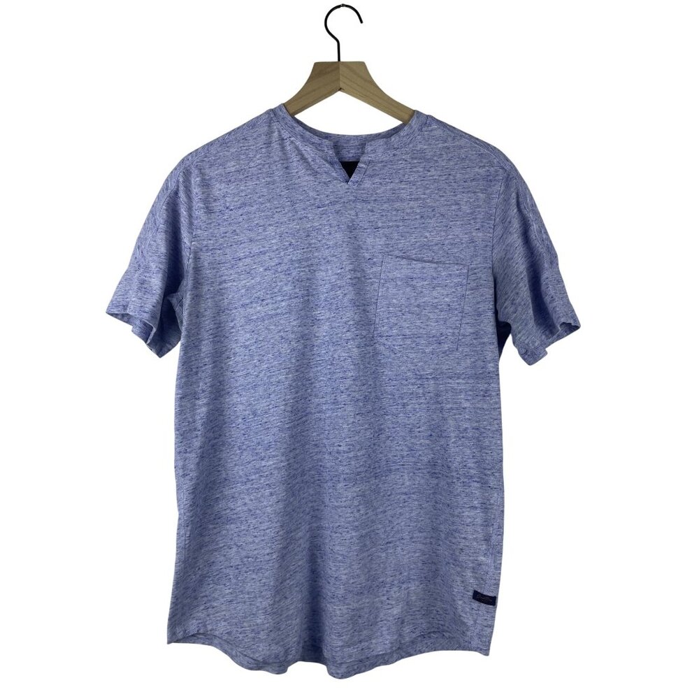 Good Man Brand Short Sleeve Crew Neck T-Shirt Men's Medium Blue Cotton Polyester